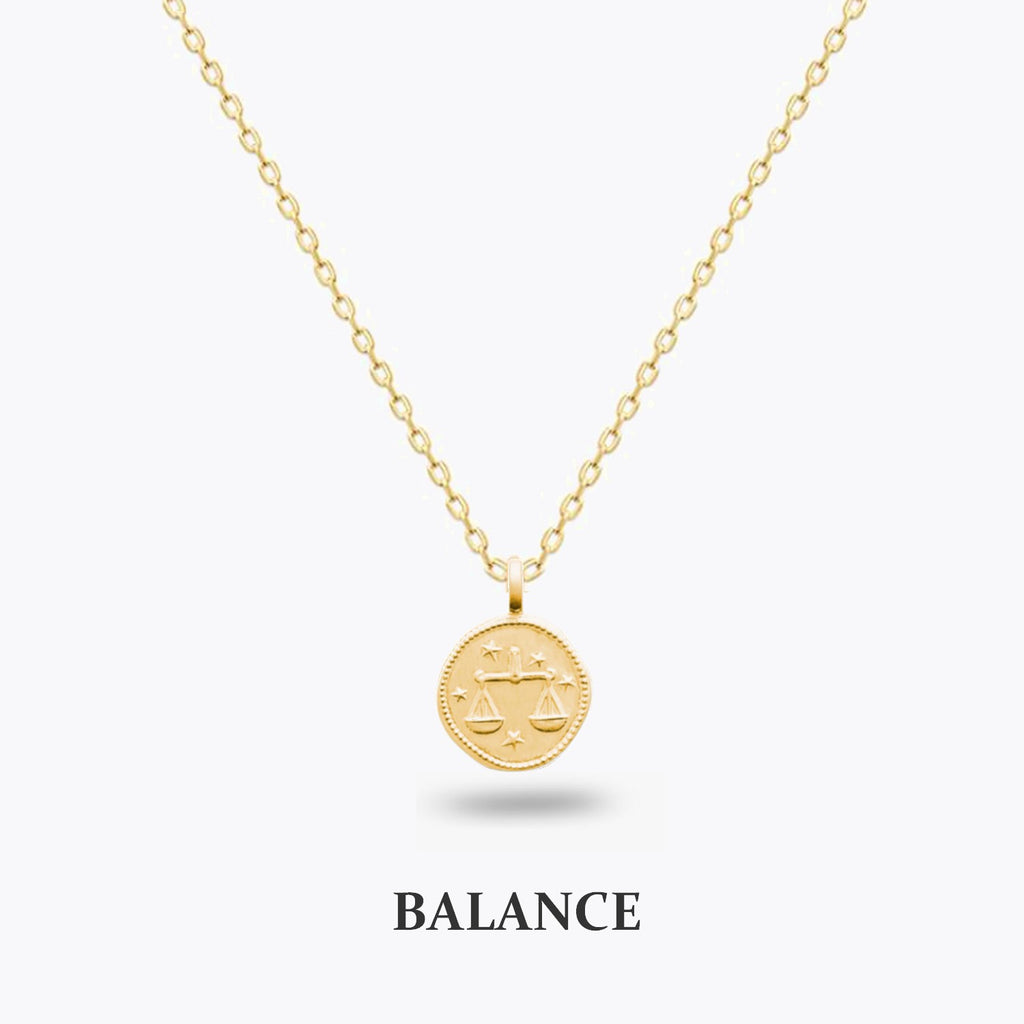 Collier Signe Astro - Chaîne et Médaille Zodiac Plaqué Or 18K