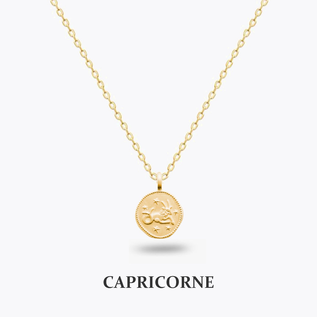 Collier Signe Astro - Chaîne et Médaille Zodiac Plaqué Or 18K