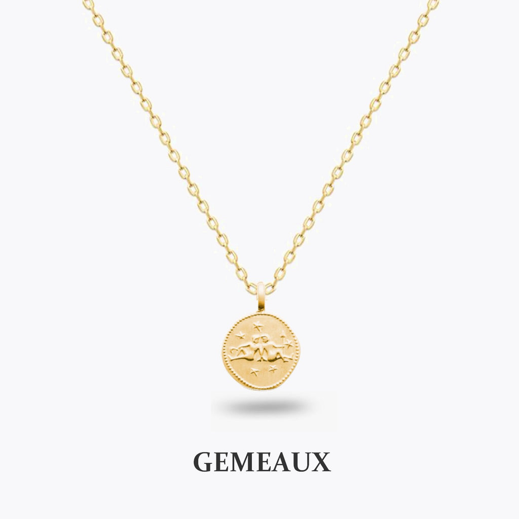 Collier Signe Astro - Chaîne et Médaille Zodiac Plaqué Or 18K