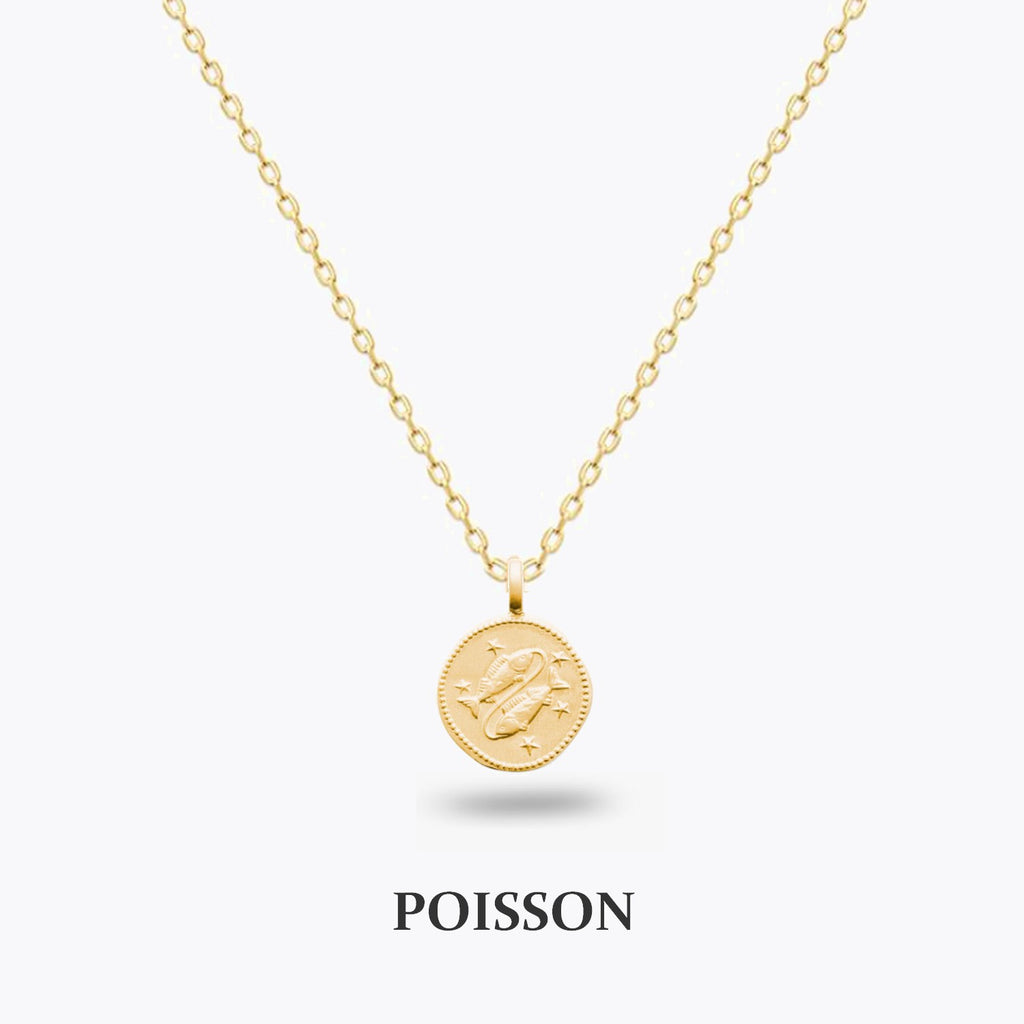 Collier Signe Astro - Chaîne et Médaille Zodiac Plaqué Or 18K