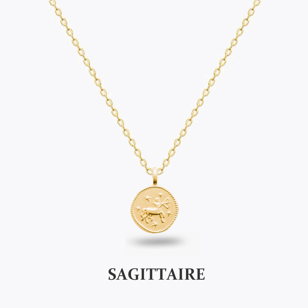 Collier Signe Astro - Chaîne et Médaille Zodiac Plaqué Or 18K