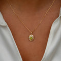 Collier Fortuna - Pendentif Amulette Œil de l'Abondance Plaqué Or 18K & Zirconium