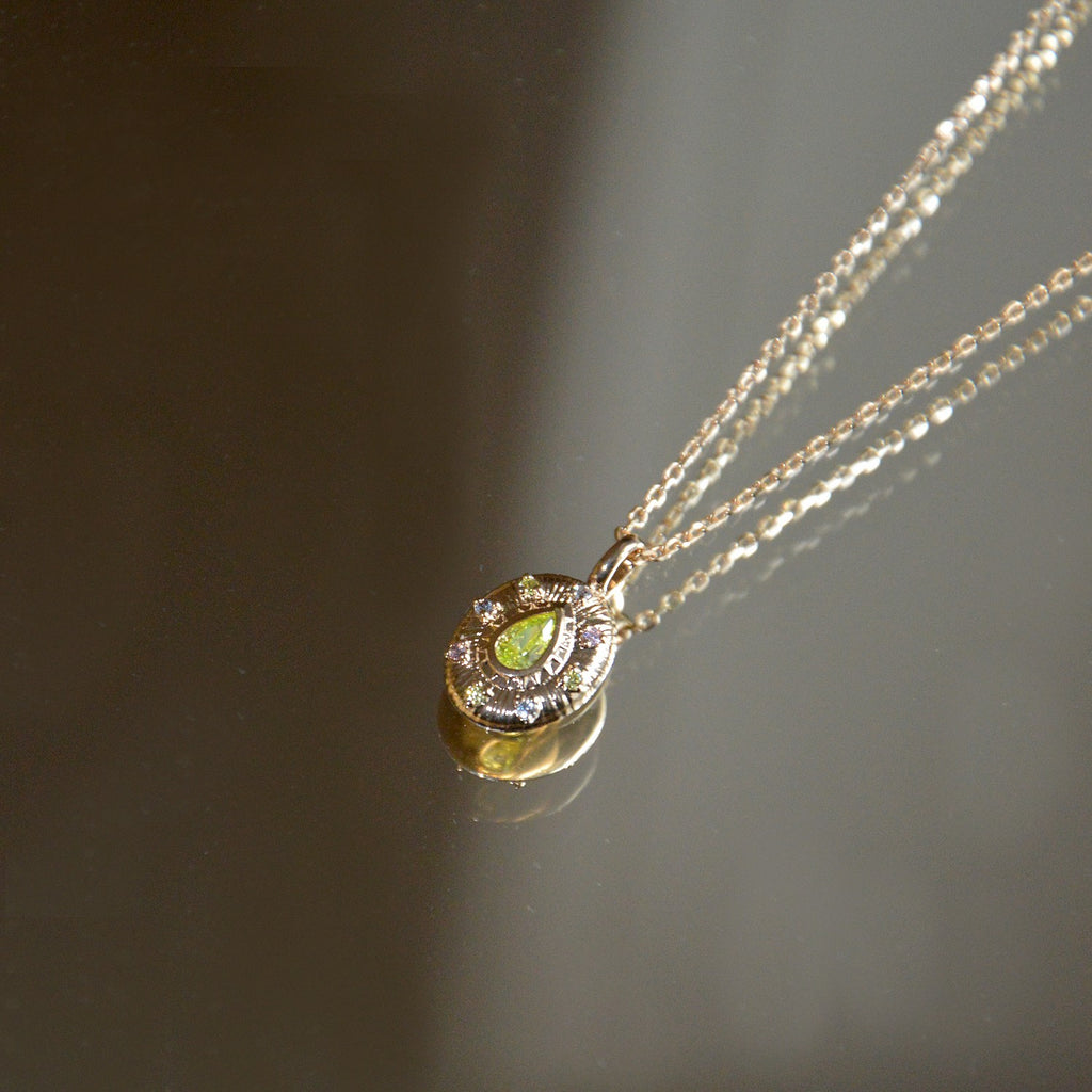 Collier Fortuna - Pendentif Amulette Œil de l'Abondance Plaqué Or 18K & Zirconium
