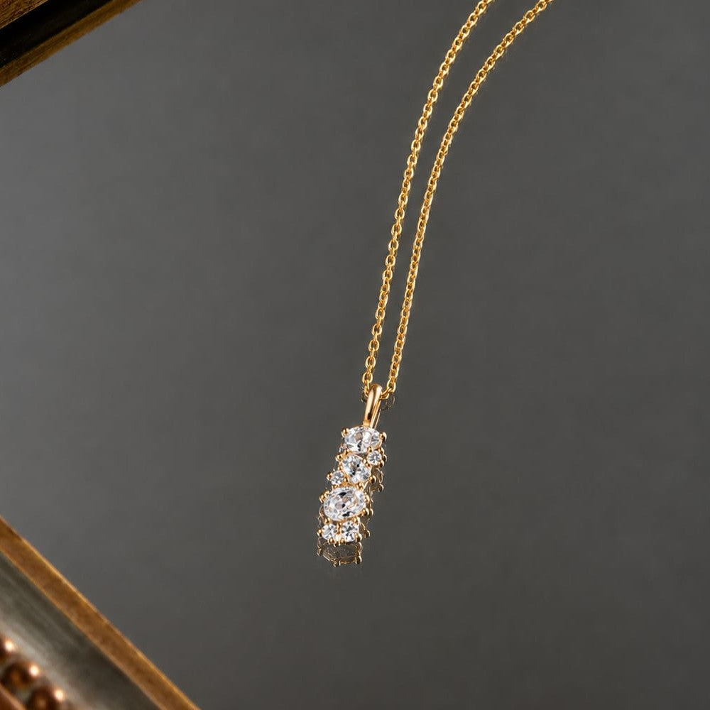 Collier Éclat Solitaire - Plaqué Or 18K & Zirconiums