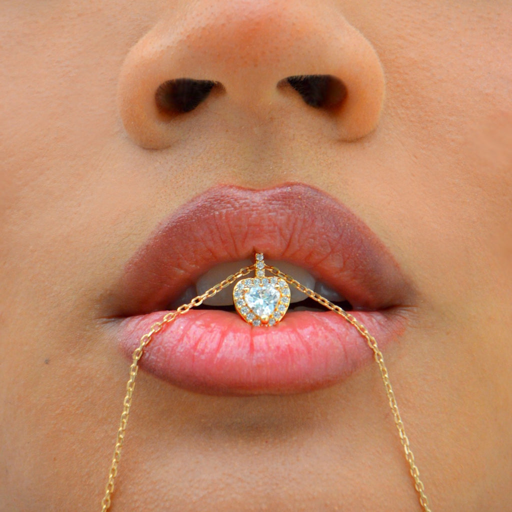 Collier Valentine - Pendentif Coeur Plaqué Or 18K & Zirconium
