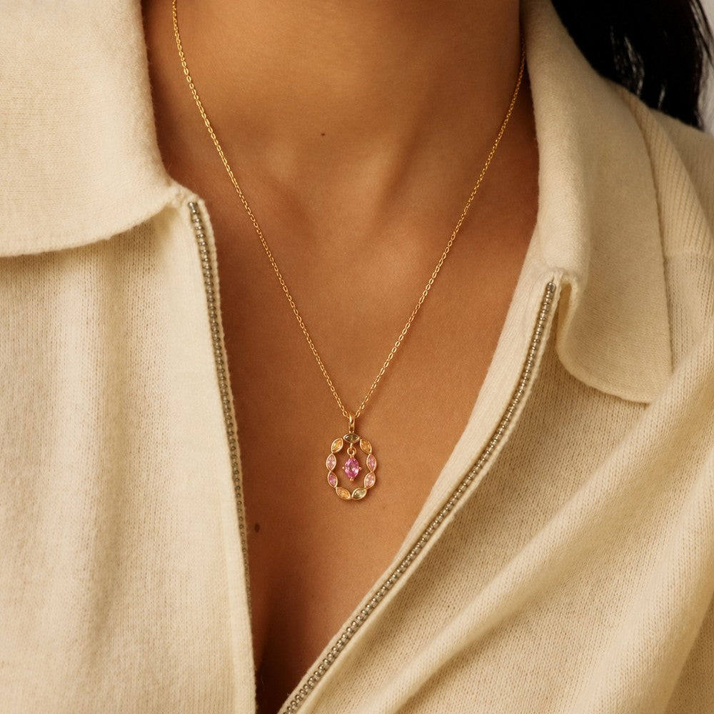 Collier Coloratura - Plaqué Or 18K & Zirconiums Multicolores