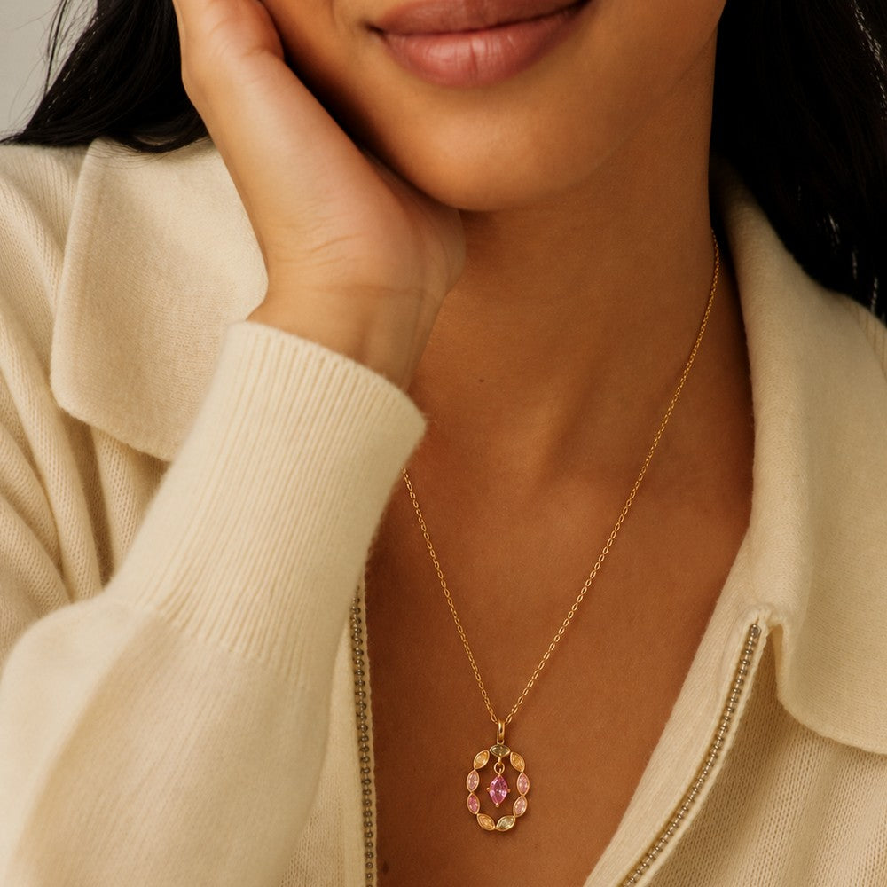 Collier Coloratura - Plaqué Or 18K & Zirconiums Multicolores