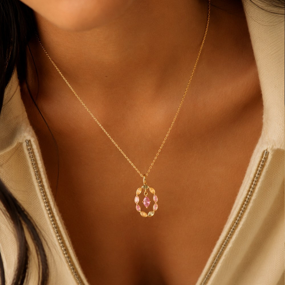 Collier Coloratura - Plaqué Or 18K & Zirconiums Multicolores