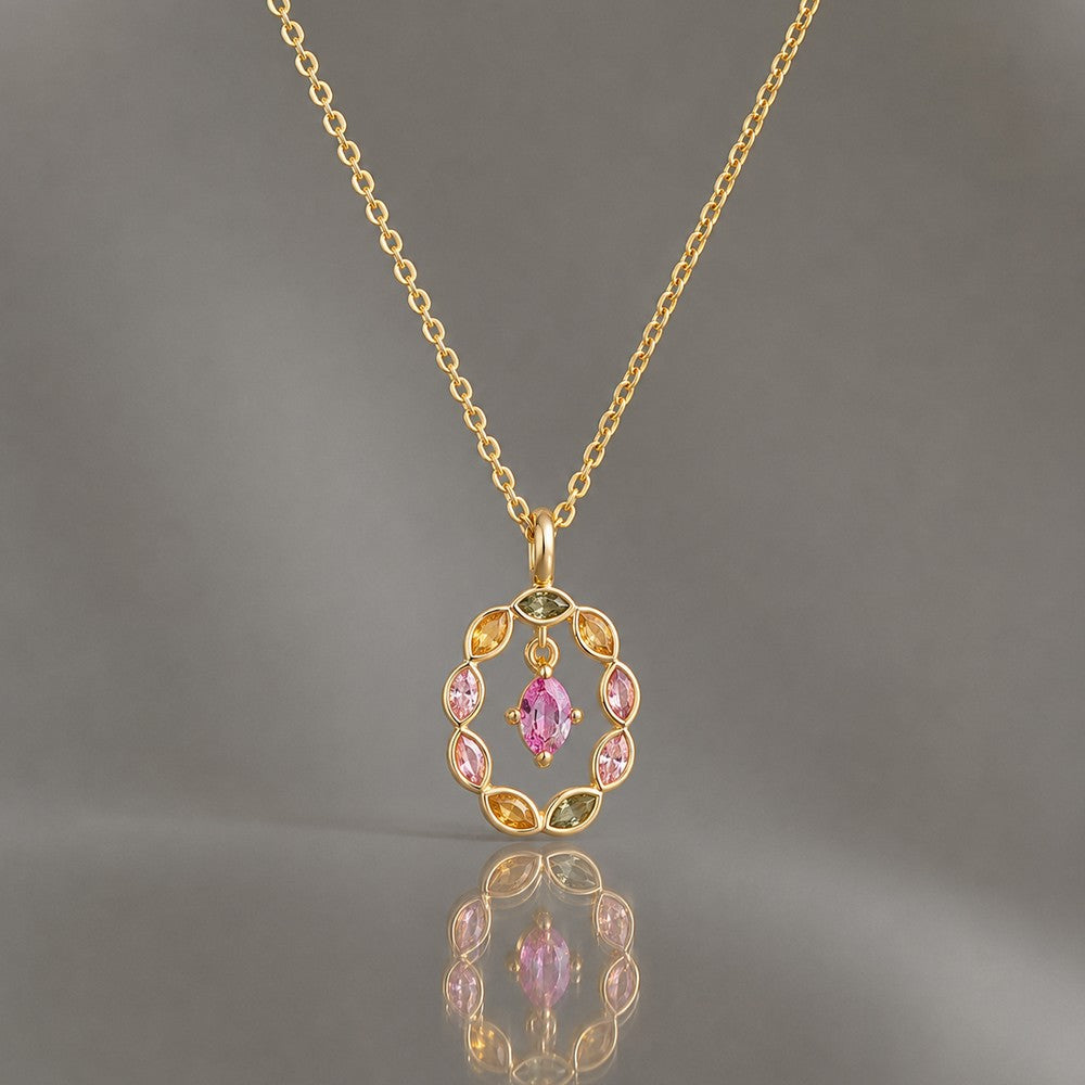 Collier Coloratura - Plaqué Or 18K & Zirconiums Multicolores