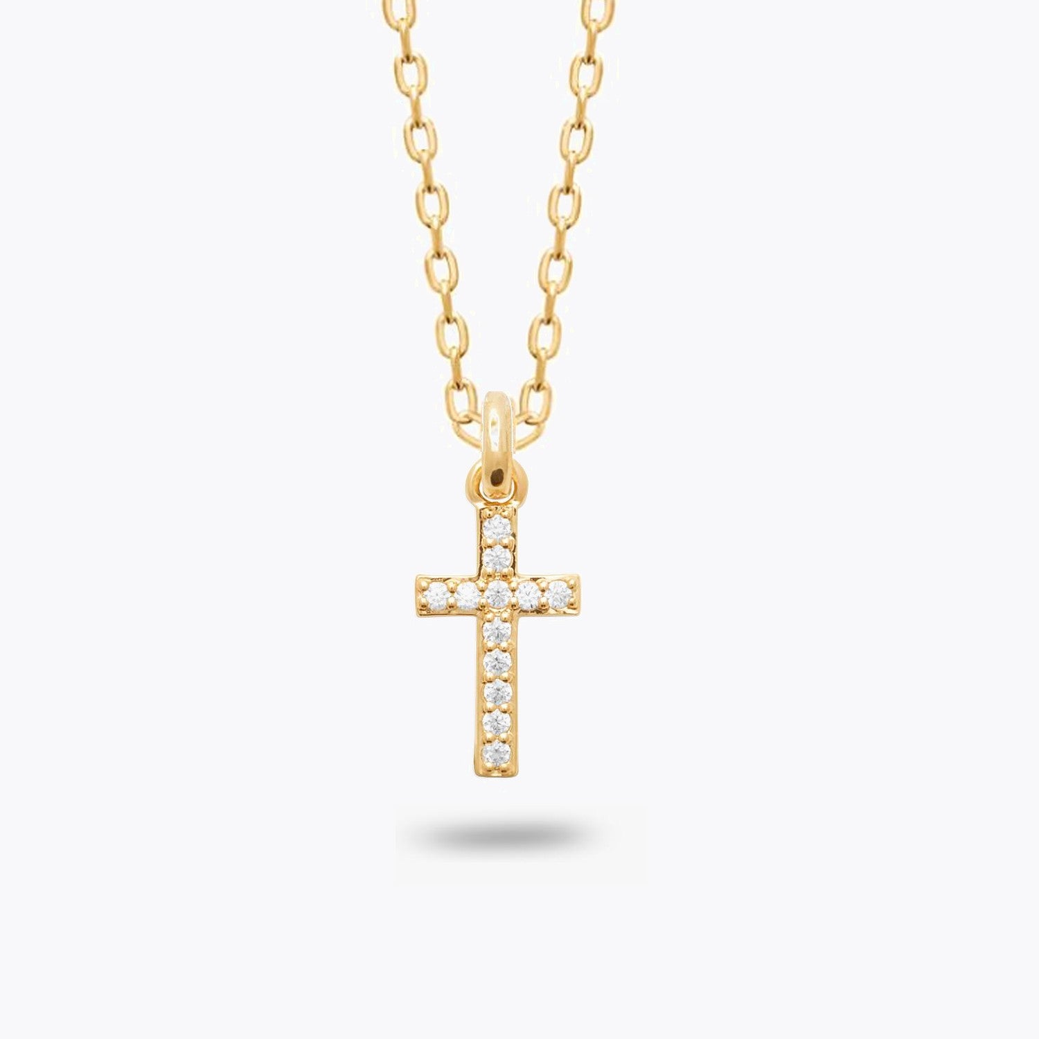 Collier Croix - Plaqué Or 18K et Zirconium - 2cm