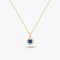 Collier Eternity - Plaqué Or 18K et Zirconium Bleu Saphir - 1cm
