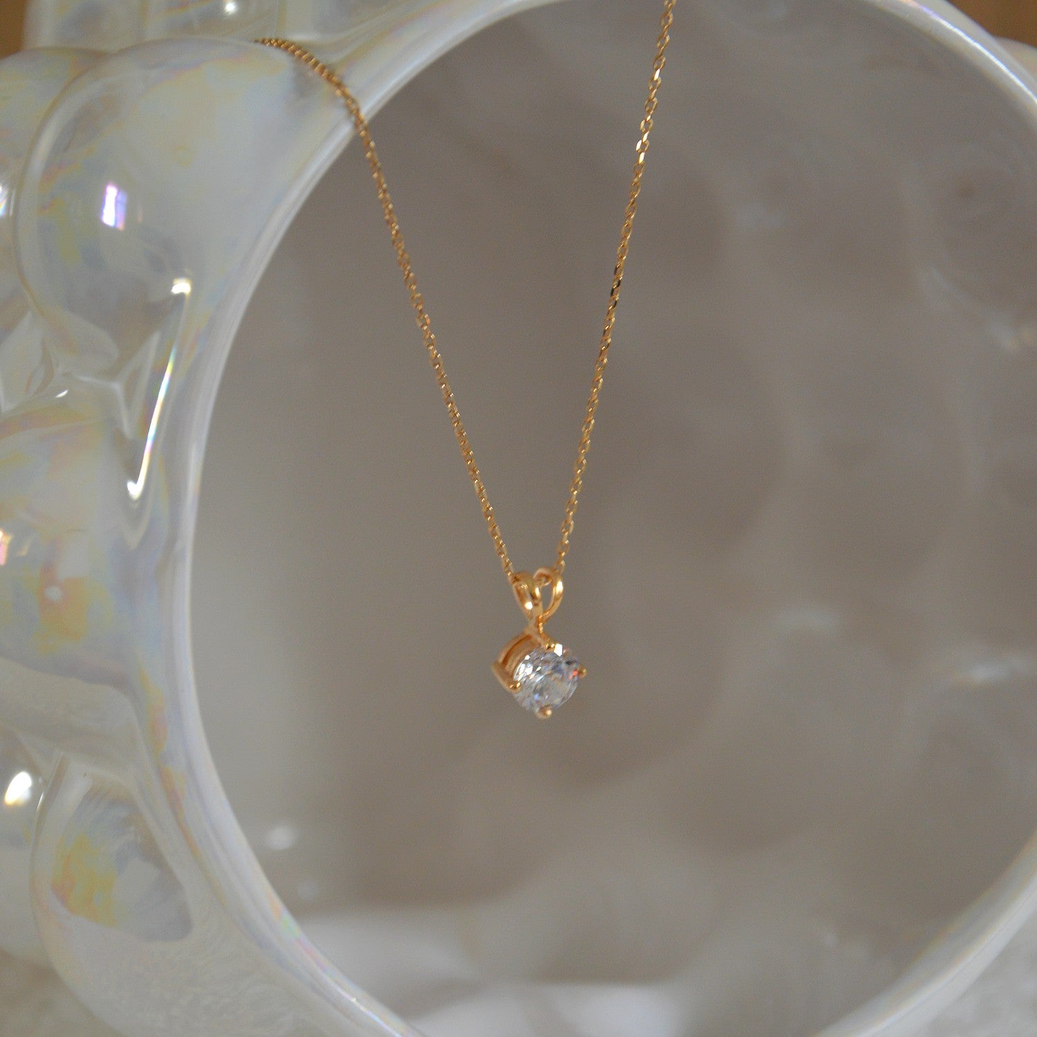 Collier Forever - Plaqué Or 18K et Zirconium - 1cm