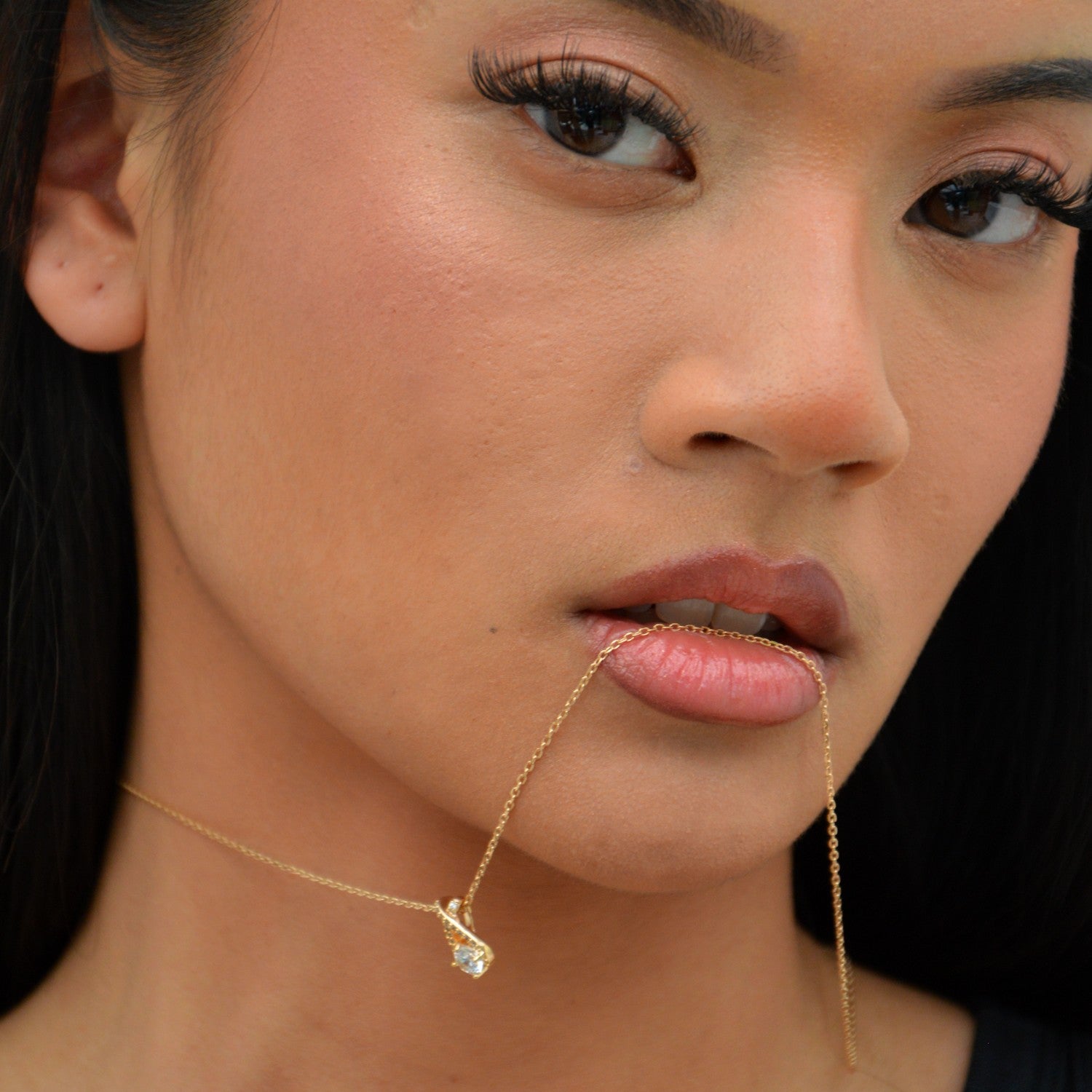 Collier Amour Libre - Pendentif Goutte Plaqué Or 18K & Zirconium