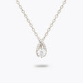 Collier Amour Libre - Pendentif Goutte Argent 925 Rhodié & Zirconium