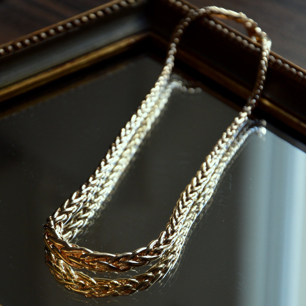 Collier Romy - Chaîne Maille Palmier Plaqué Or 18K