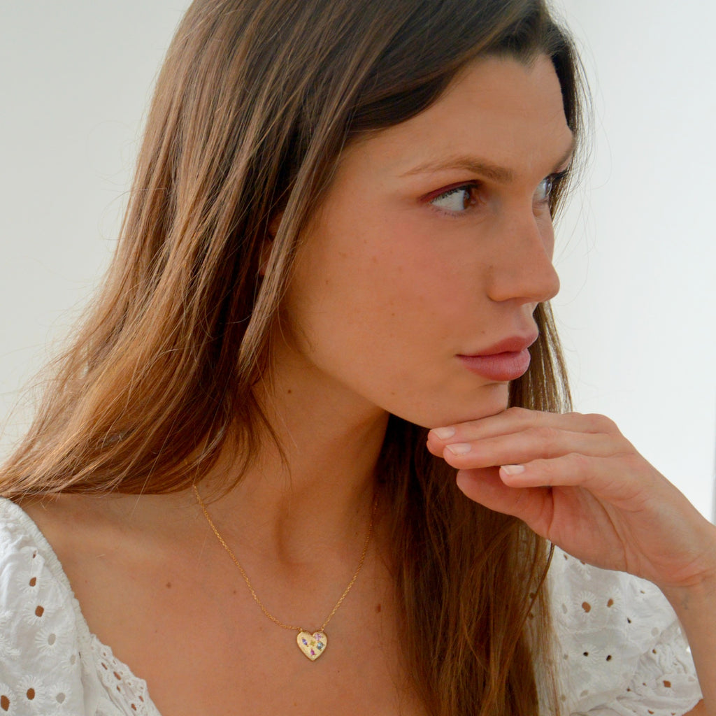Collier Tendresse - Pendentif Cœur Plaqué Or 18K et Pavage Zirconium