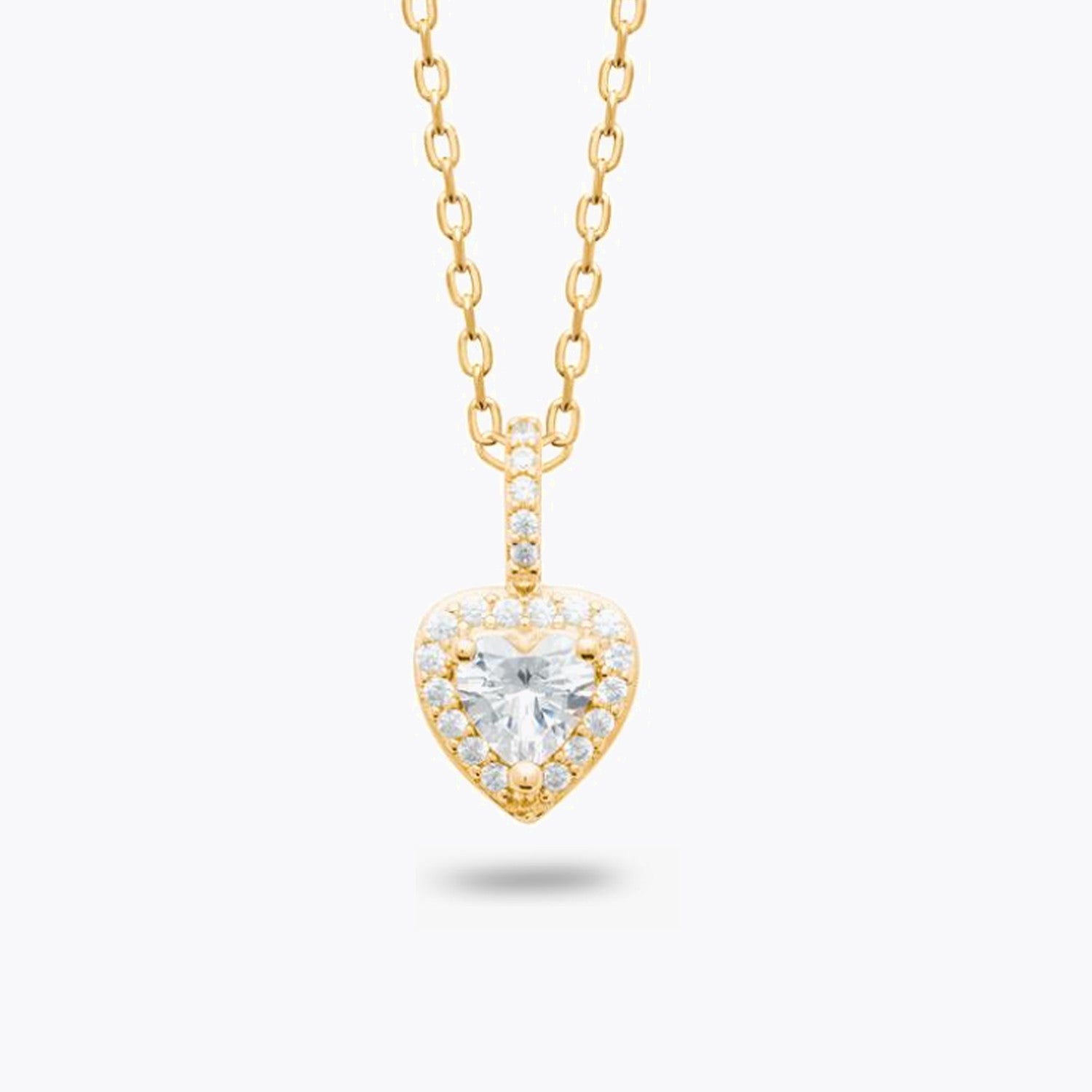 Collier Valentine - Pendentif Coeur Plaqué Or 18K & Zirconium