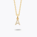 Collier Lettre Prénom - Pendentif Initiale Plaqué Or 18K et Zirconiums