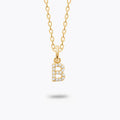 Collier Lettre B - Pendentif Initiale Prénom Plaqué Or 18K et Zirconiums