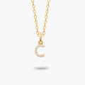 Collier Lettre C - Pendentif Initiale Prénom Plaqué Or 18K et Zirconiums