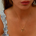 Collier Composition Famille - Pendentif Fille et Garçon - Plaqué Or 18K et Zirconiums