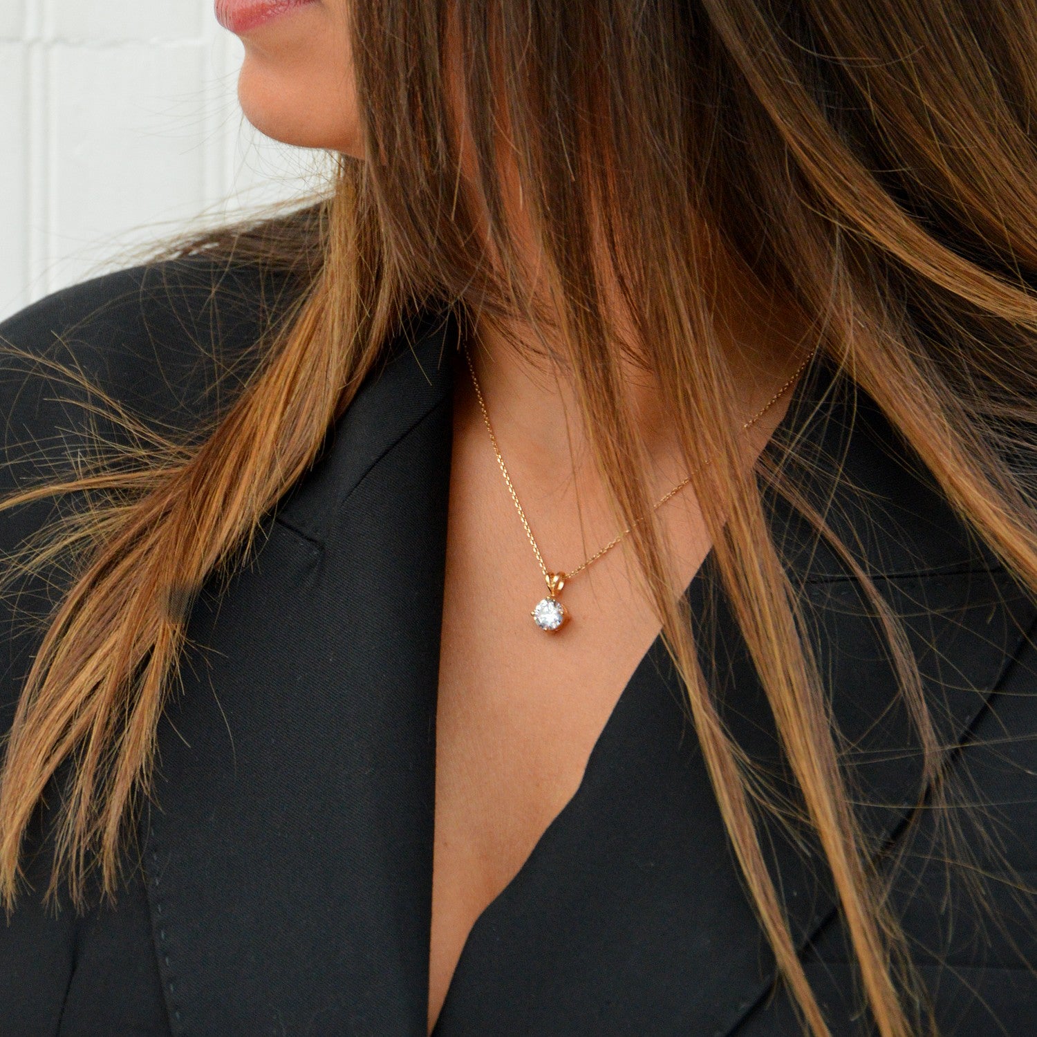 Collier Forever - Plaqué Or 18K et Zirconium - 1cm