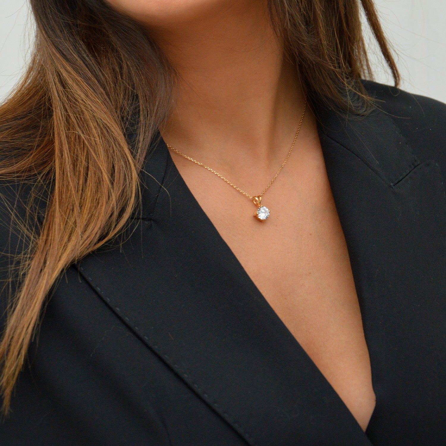 Collier Forever - Plaqué Or 18K et Zirconium - 1cm