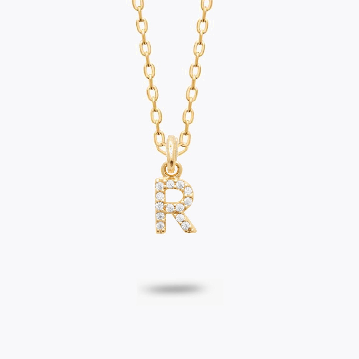 Collier Lettre Prénom - Pendentif Initiale Plaqué Or 18K et Zirconiums