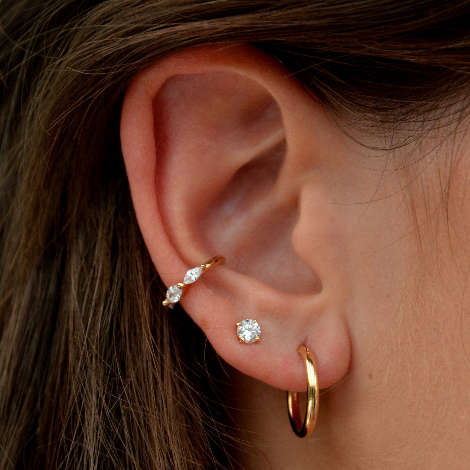 Boucles d'Oreilles Essentials - Créoles Plaqué Or 18K - 1,2cm