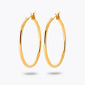 Boucles d'Oreilles Essentials - Créoles Fines Plaqué Or 18K - 4cm