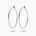 Boucles d'Oreilles Essentials - Créoles Fines Argent 925 Rhodié - 4cm