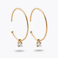 Boucles d'Oreilles Kylie - Créoles Plaqué Or 18 et Zirconium - 5cm