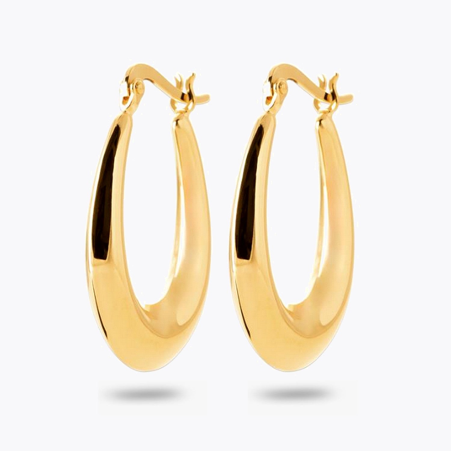 Boucles d'Oreilles Make My Day - Créoles Epaisses Plaqué Or 18K - 4cm