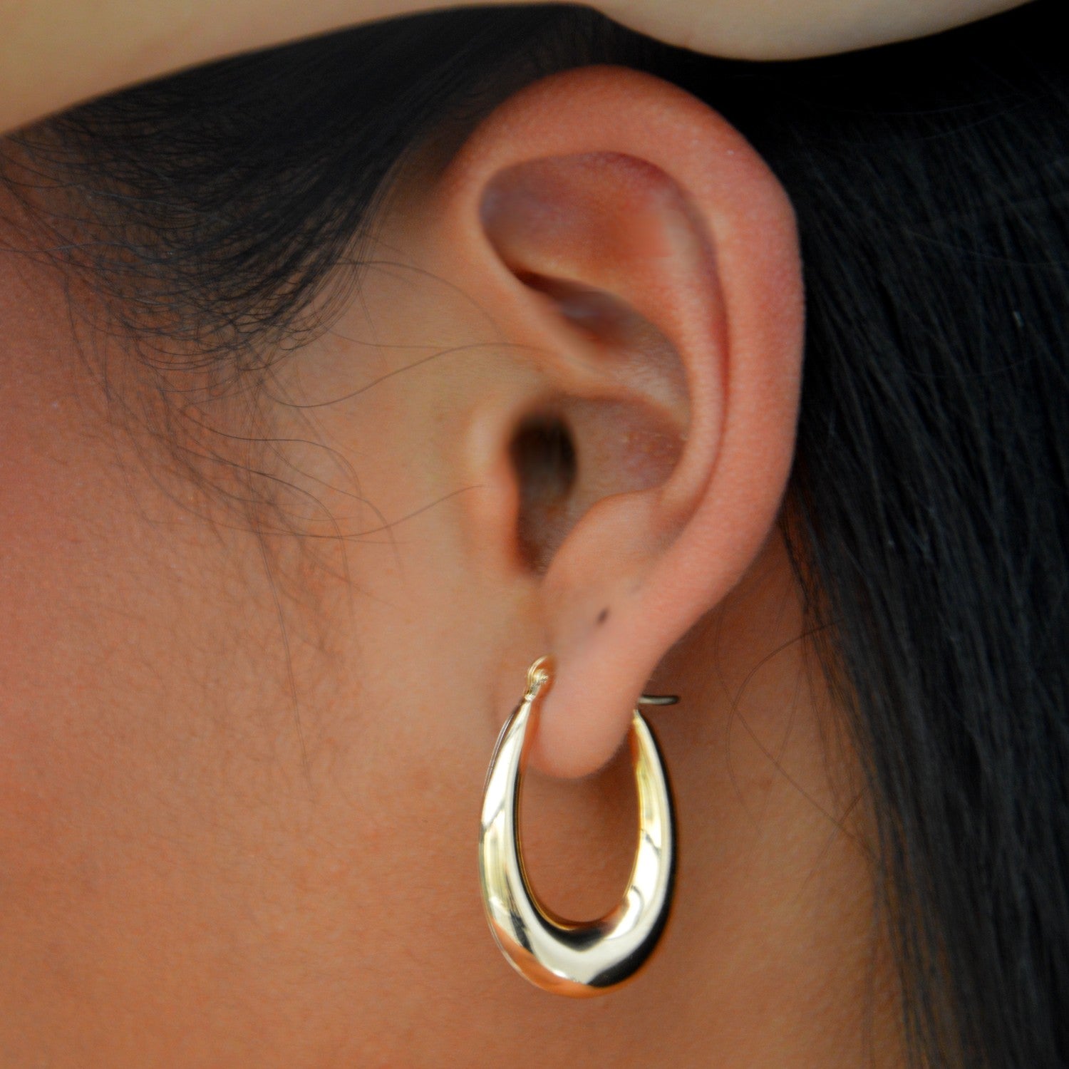 Boucles d'Oreilles Make My Day - Créoles Epaisses Plaqué Or 18K - 4cm