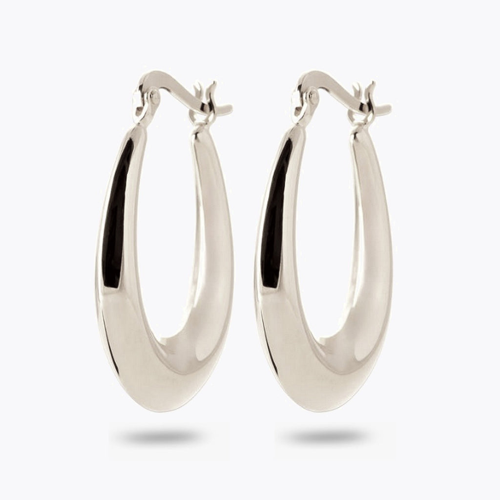 Boucles d'Oreilles Make My Day - Créoles Epaisses Argent 925 Rhodié - 4cm