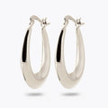 Boucles d'Oreilles Make My Day - Créoles Epaisses Argent 925 Rhodié - 4cm