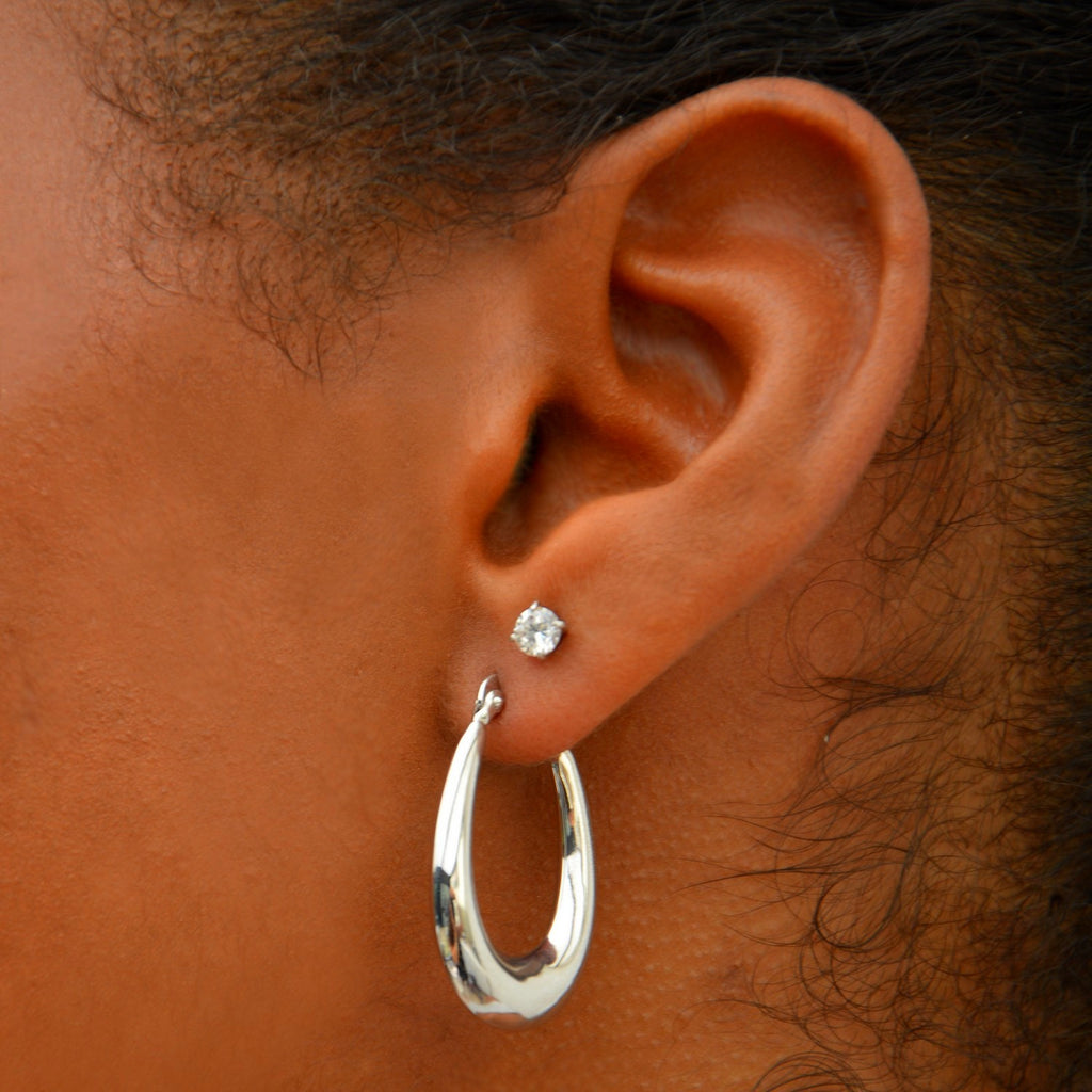 Boucles d'Oreilles Forever - Brillants Oreilles Plaqué Or 18 et Zirconium - 4mm