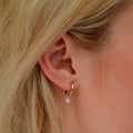 Boucles d'Oreilles Marie - Créoles Charm - Plaqué Or 18K et Cristal