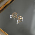 Boucles d'Oreilles Marie - Créoles Charm - Plaqué Or 18K et Cristal