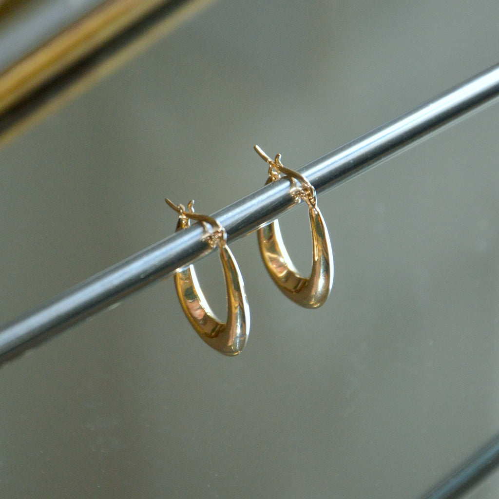 Boucles d'Oreilles Make My Day - Créoles Epaisses Plaqué Or 18K - 4cm