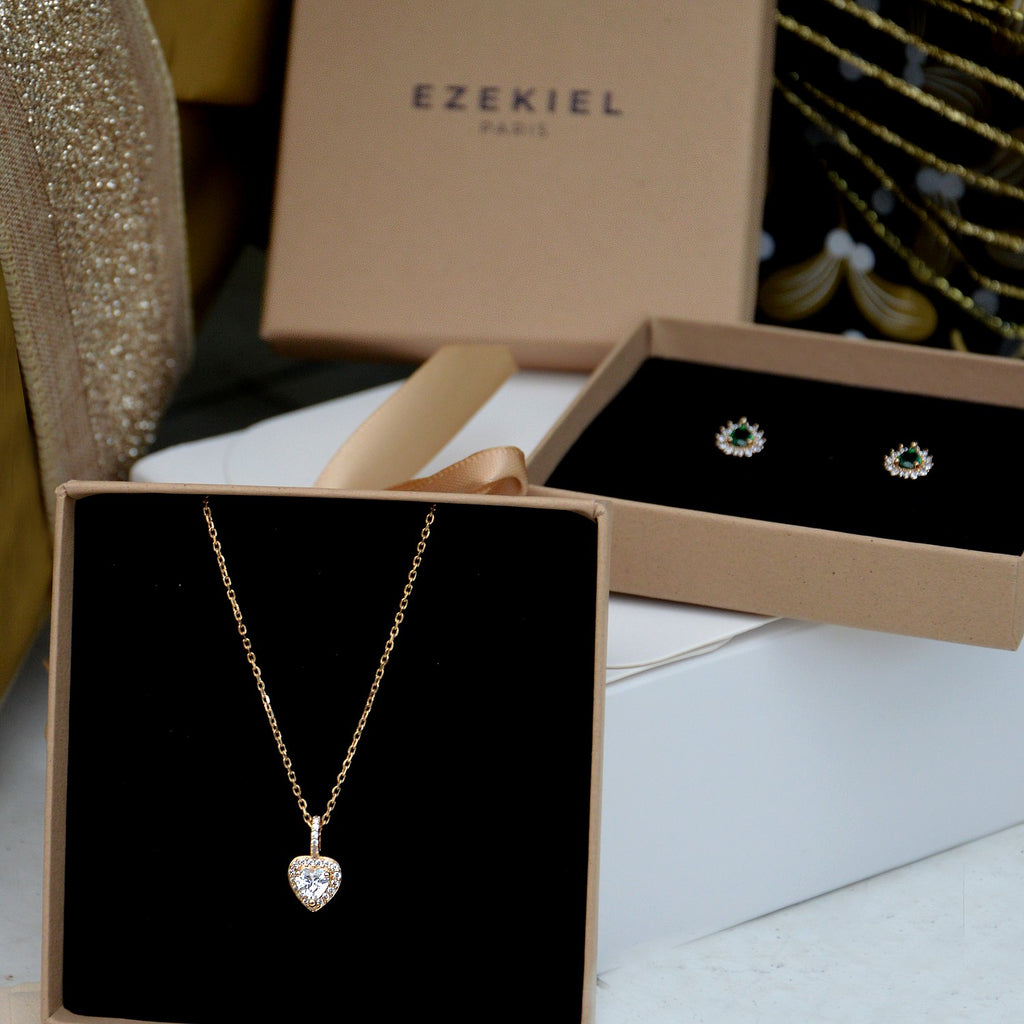 Boucles d'Oreilles Mila - Créoles Plaqué Or 18K et Zirconiums - 4cm