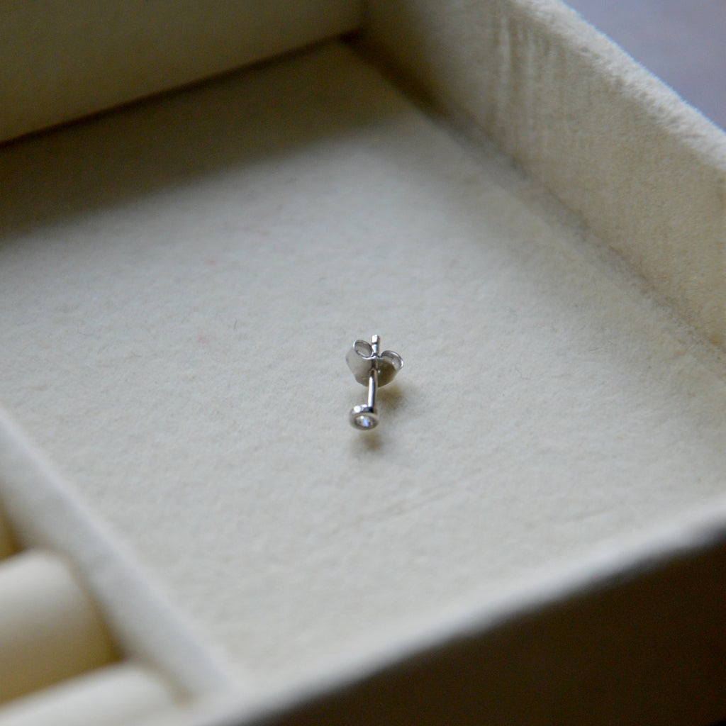 Boucle d'Oreille Individuelle Gabriella - Piercing Argent 925 Rhodié et Zirconium - 5mm