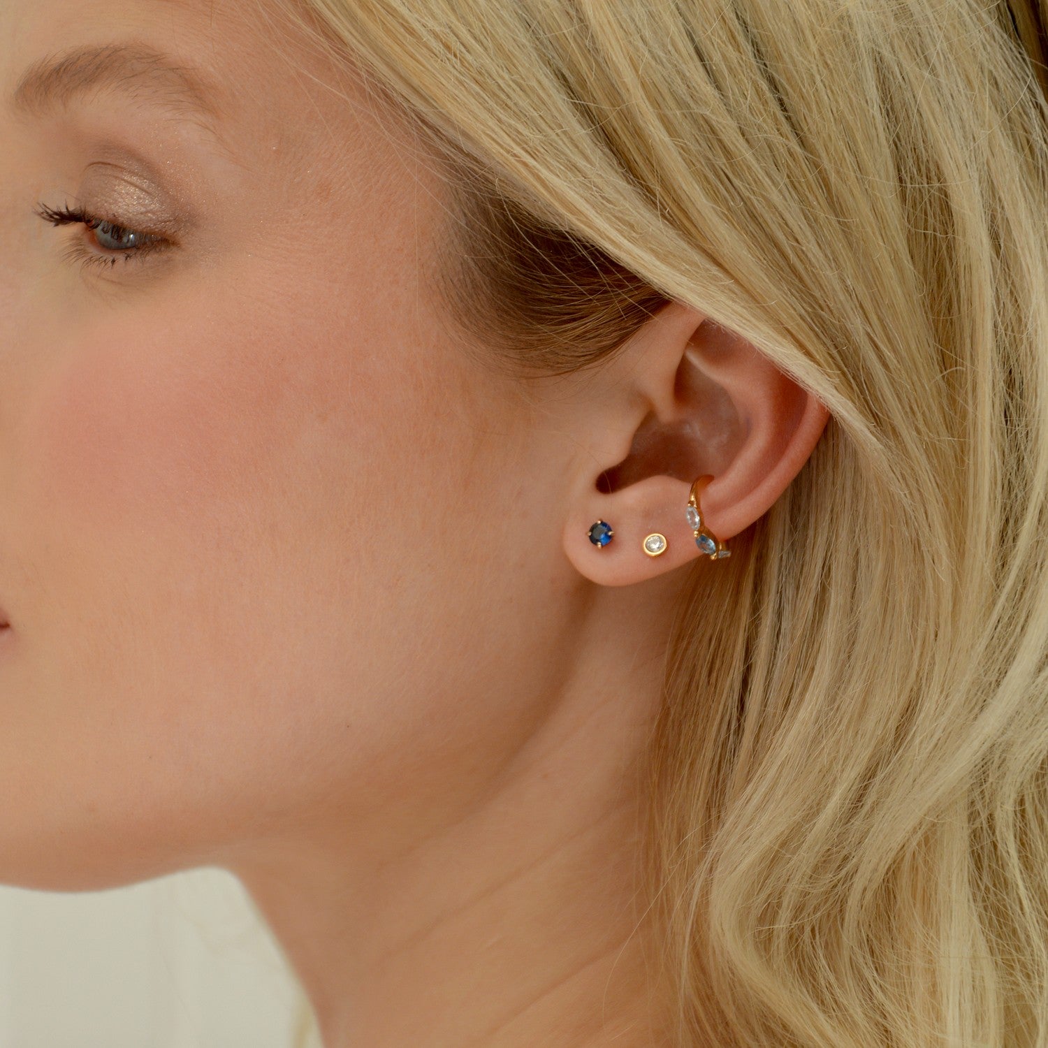 Boucle d'Oreille Individuelle Gabriella - Piercing Plaqué Or 18K et Zirconium - 5mm
