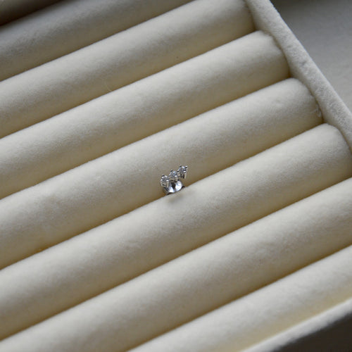 Boucle d'Oreille Individuelle Kate - Piercing Argent 925 Rhodié et Zirconium - 5mm