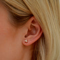 Boucle d'Oreille Individuelle Noam - Piercing Plaqué Or 18K et Zirconium - 5mm